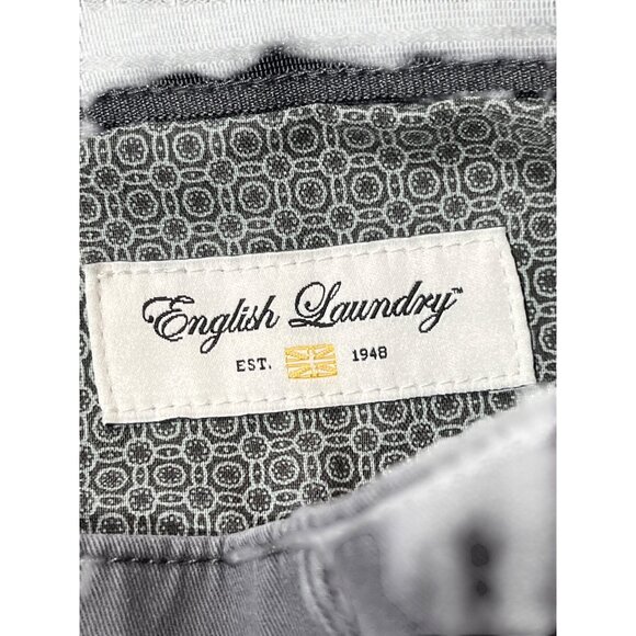 English Laundry Mens Gray Chino Pants 34x30 Cotton Blend Slim Fit Casual Style - Picture 3 of 5